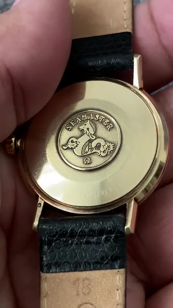 Vintage Swiss Omega Seamaster: 14K Solid Gold Watch, 1962 - Etsy