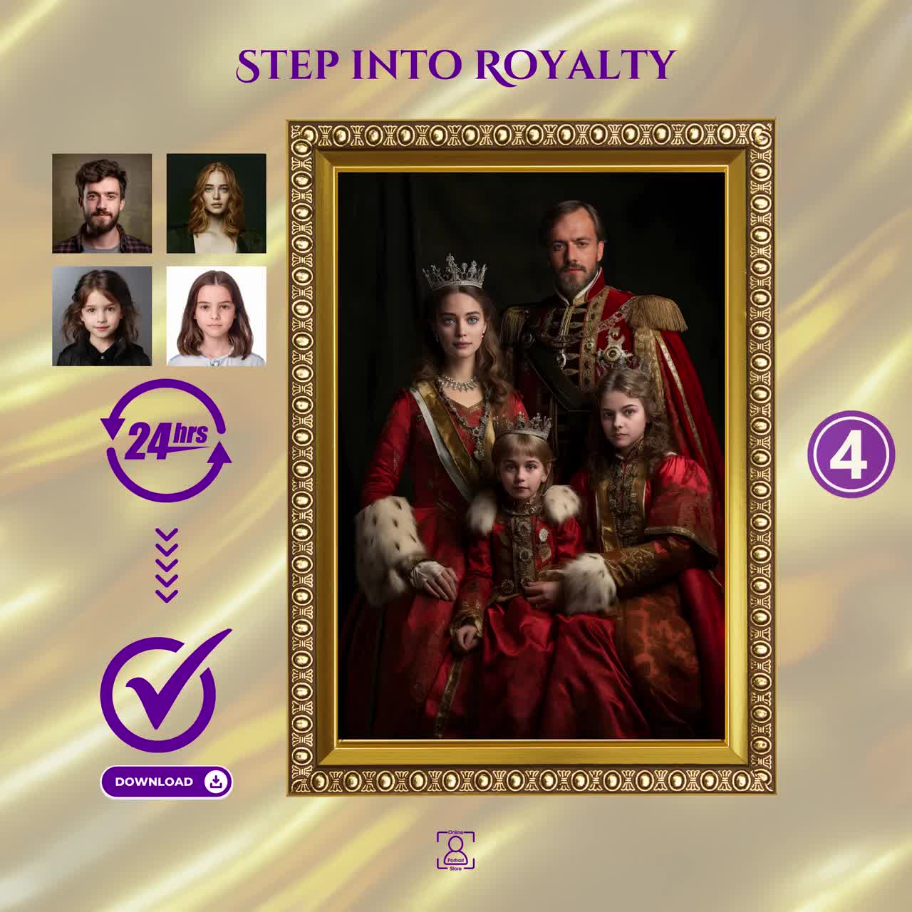 Custom Renaissance Royal Family Portrait from Photo, Personalized Unique  Birthday Gift