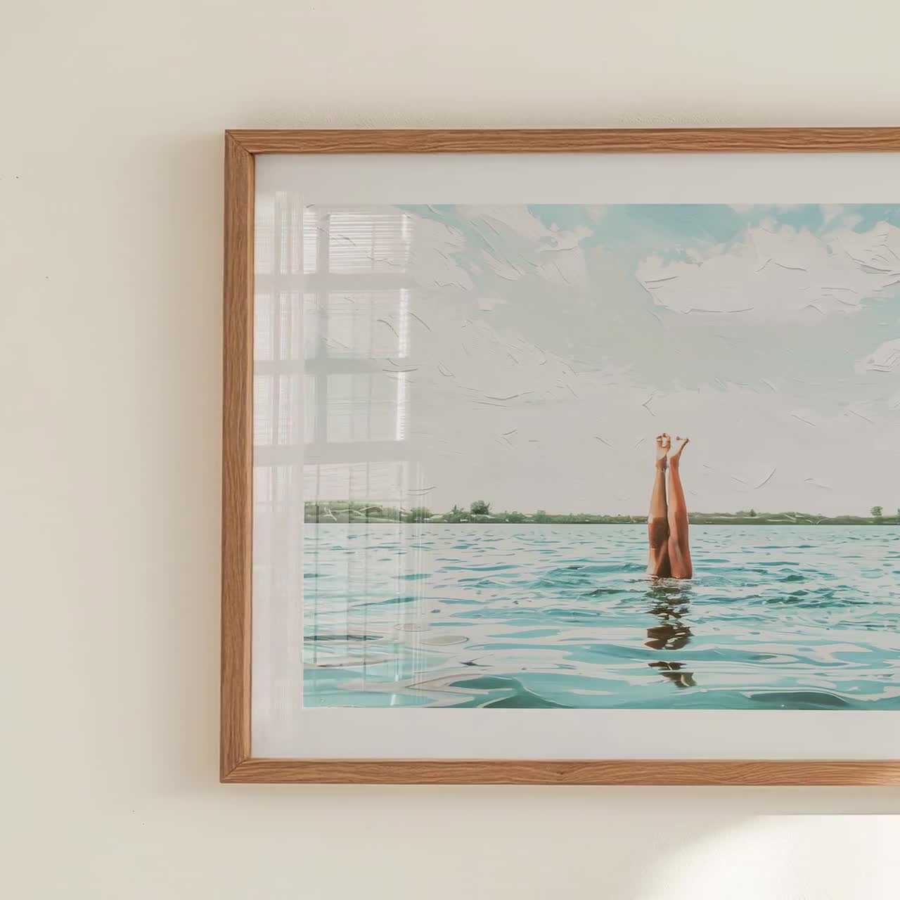 ビーチ風ウォールアート、楽しい水のアートプリント、絵画風の夏の ビーチ風ウォールアート、楽しい水のアートプリント、絵画風の夏の