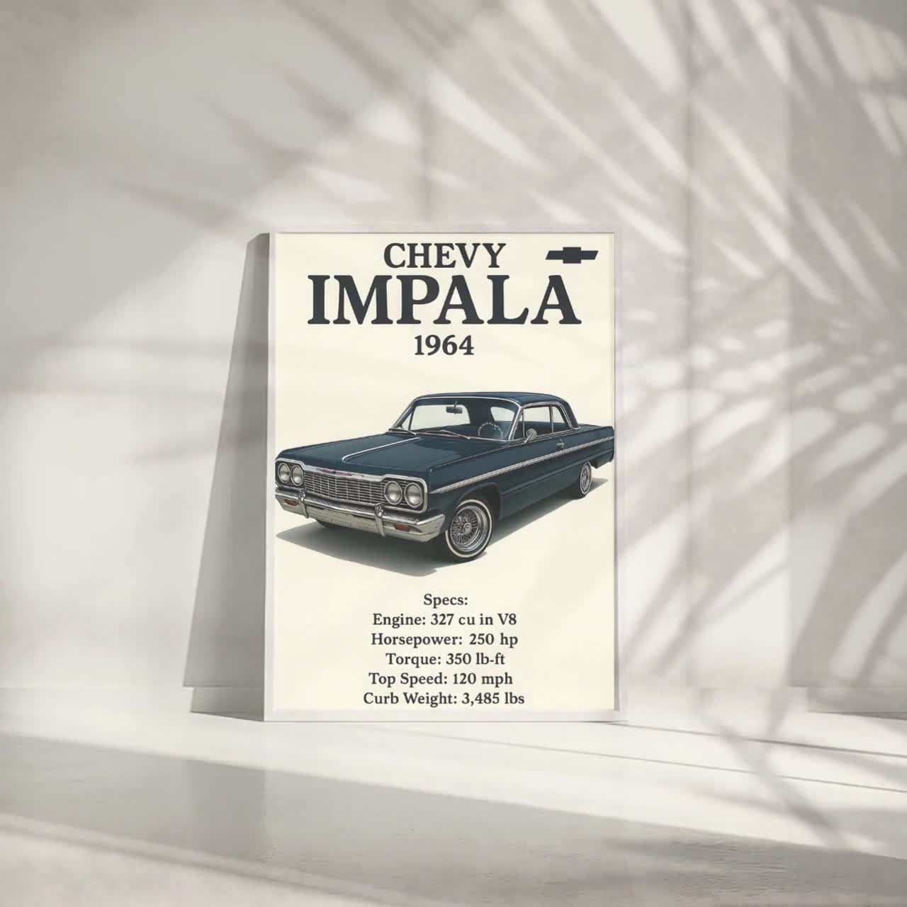 1964 Chevy Impala Lowrider Poster | Chicano Art | Classic Car