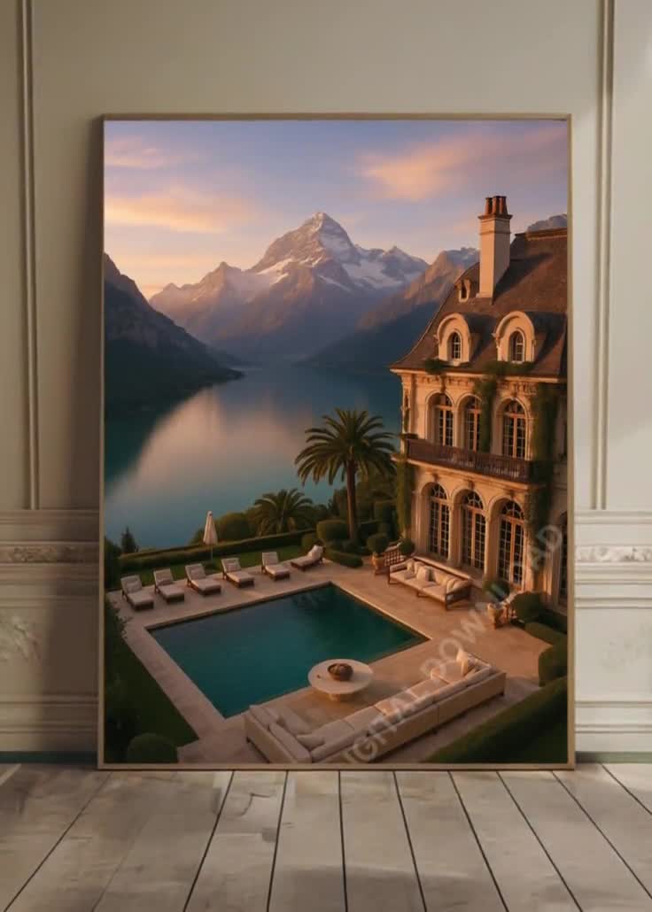 Old Money Aesthetic Luxury Print Pool Print Swimming Fine Art