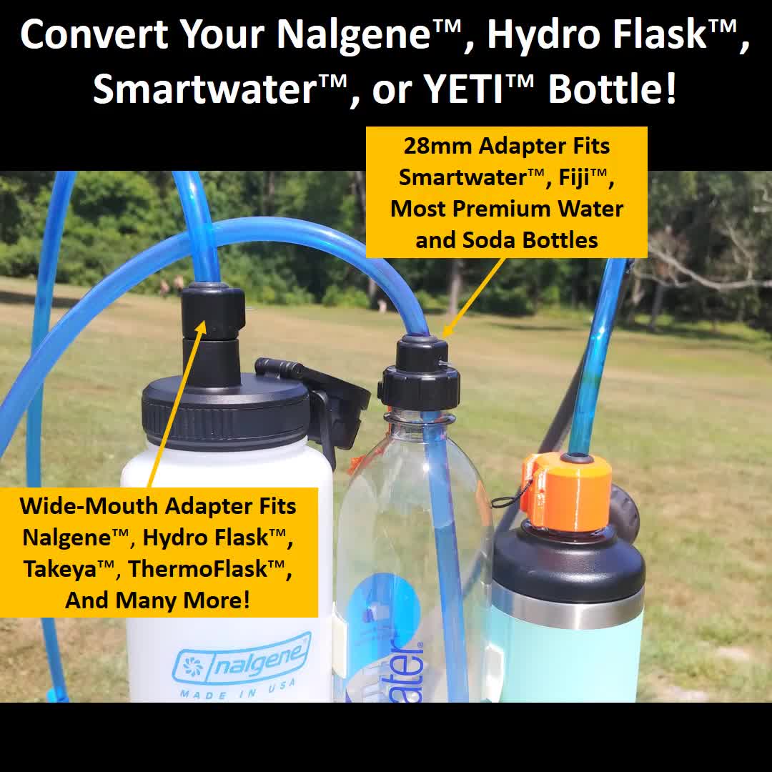 Hydration Tube Adapter System for Wide Mouth Hydro Flask Nalgene Water  Bottle Use Like A Camelbak or Osprey 