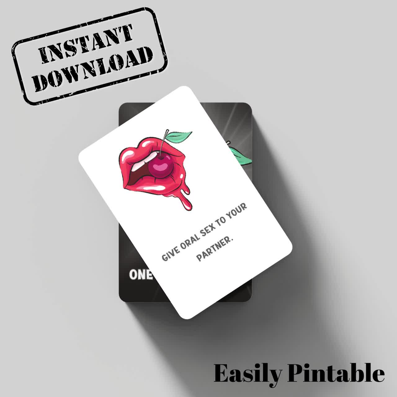 100 Dirty Adult Game Cards, Date Night Games, Romantic Couple card Game,  Printable Kissing cards, Digital Flirty Conversation Starters