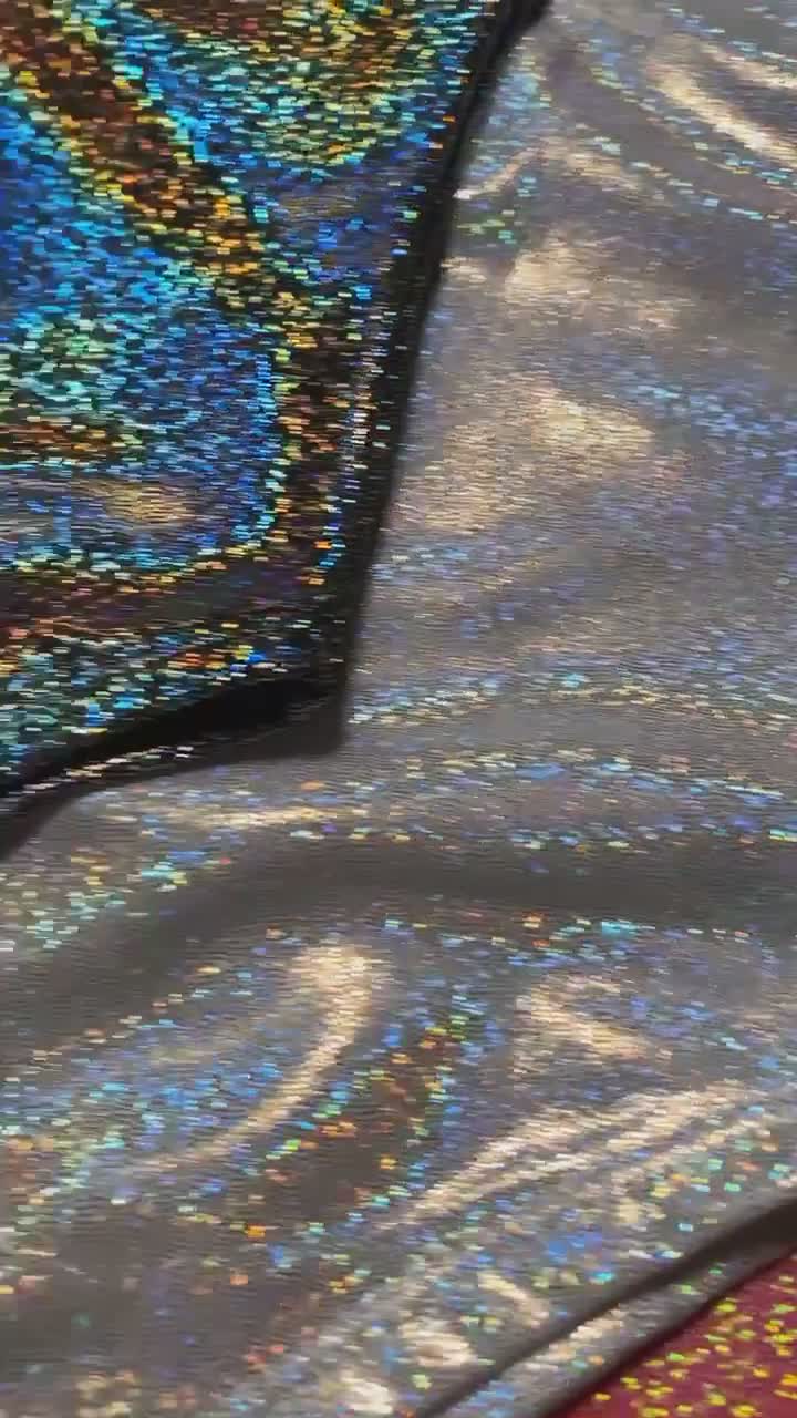 Holographic Metallic One Piece Swimsuit, Plus Size Holographic