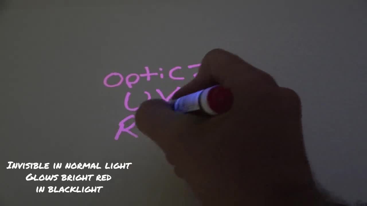 Opticz UV Blacklight Reactive Large Tip Invisible Ink Marker Pen, Red 