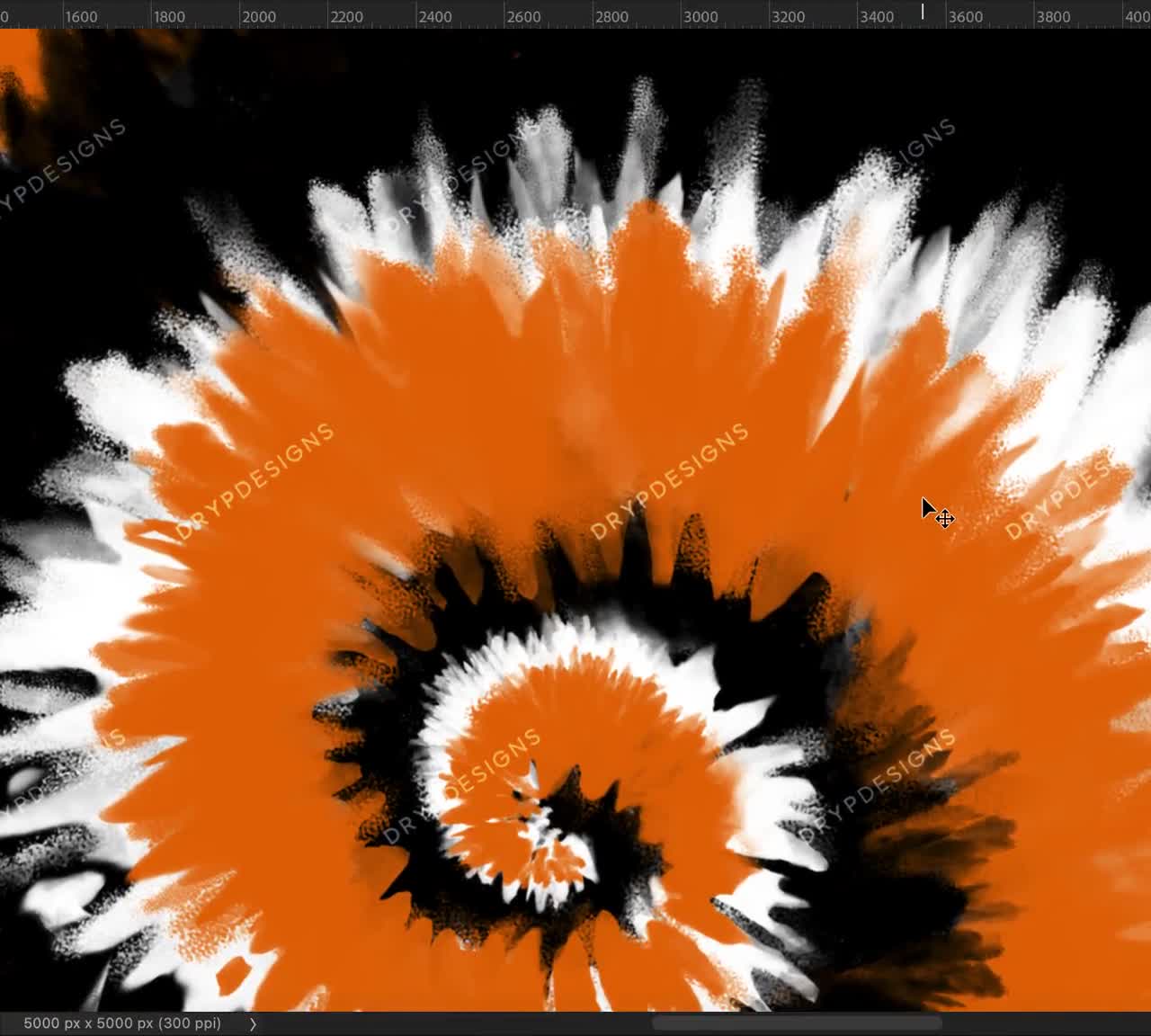 Orange Black Tie-dye Swirl Digital Paper Background Pattern