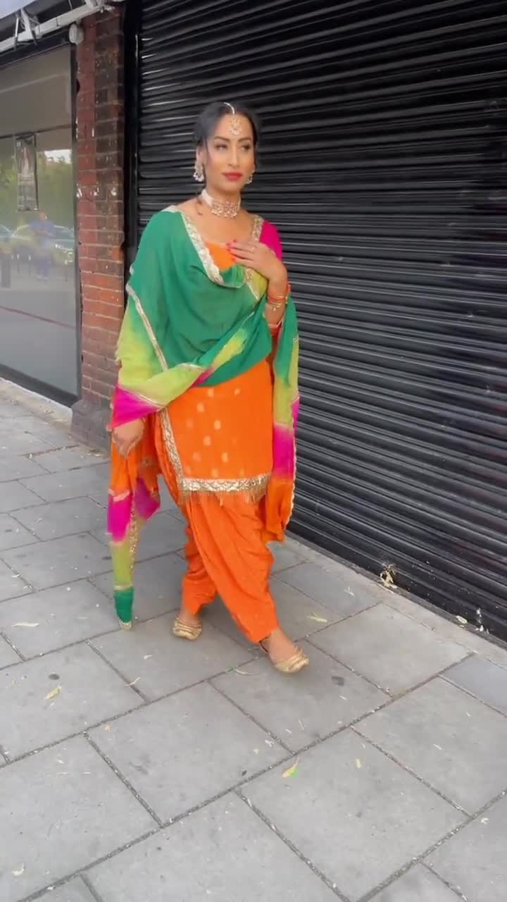 Orange suit 2025 punjabi girl