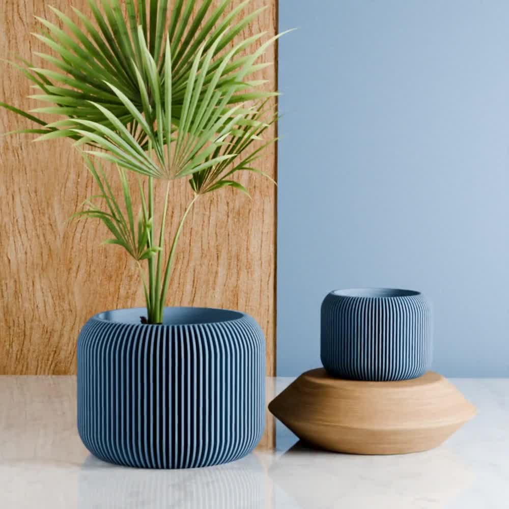 Indoor Wood Planter Pot, 3D Printed Planter, Home-decor Planter