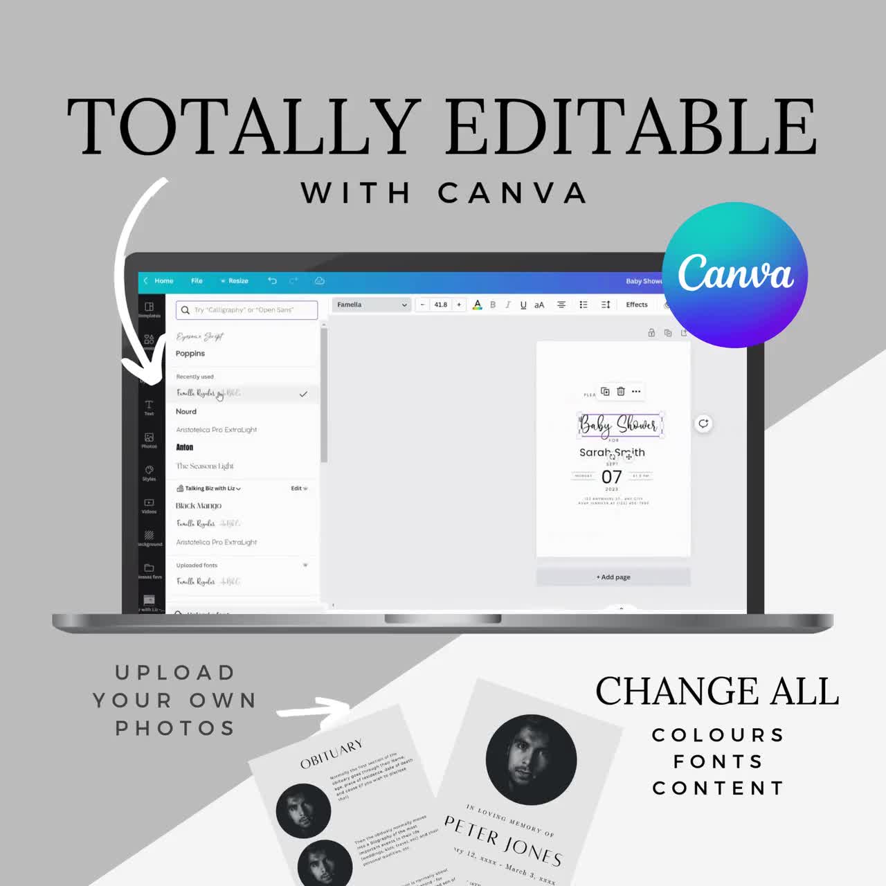 Plantilla editable de programa funerario: Celebración de la vida (Descarga digital) video poster