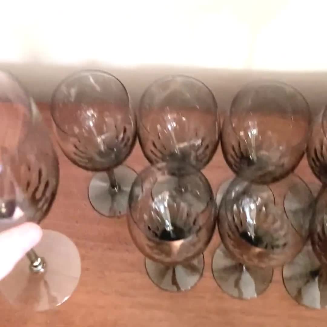 RARE Orrefors Prelude Crystal Wine Glassware, Set of 8 Vintage Crystal  Stemware, Vintage Smokey Gray Orrefors Crystal Stemware