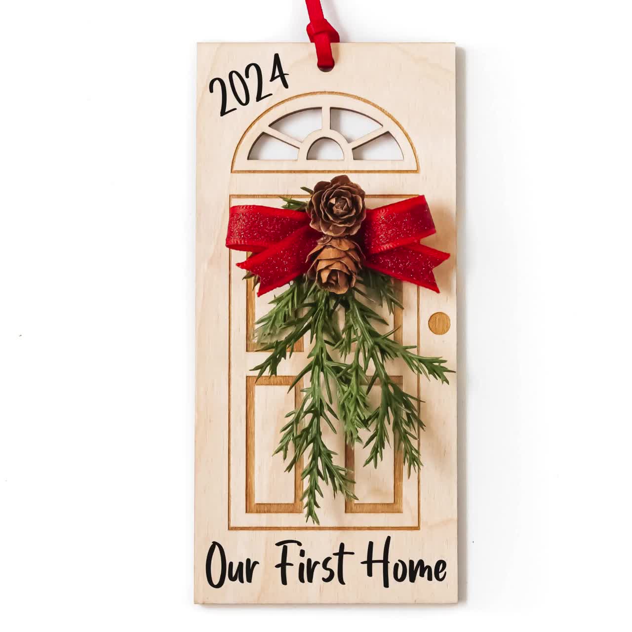 Our First Home Ornament 2024 First Christmas Gift for Couple 1st Home Christmas Ornament Newlywed Gift Wood Door Ornament Housewarming Etsy