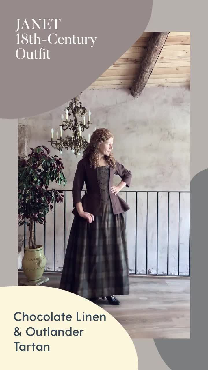 JANET, Colonial Costume in Chocolate & Toffee Linen - Atelier Serraspina