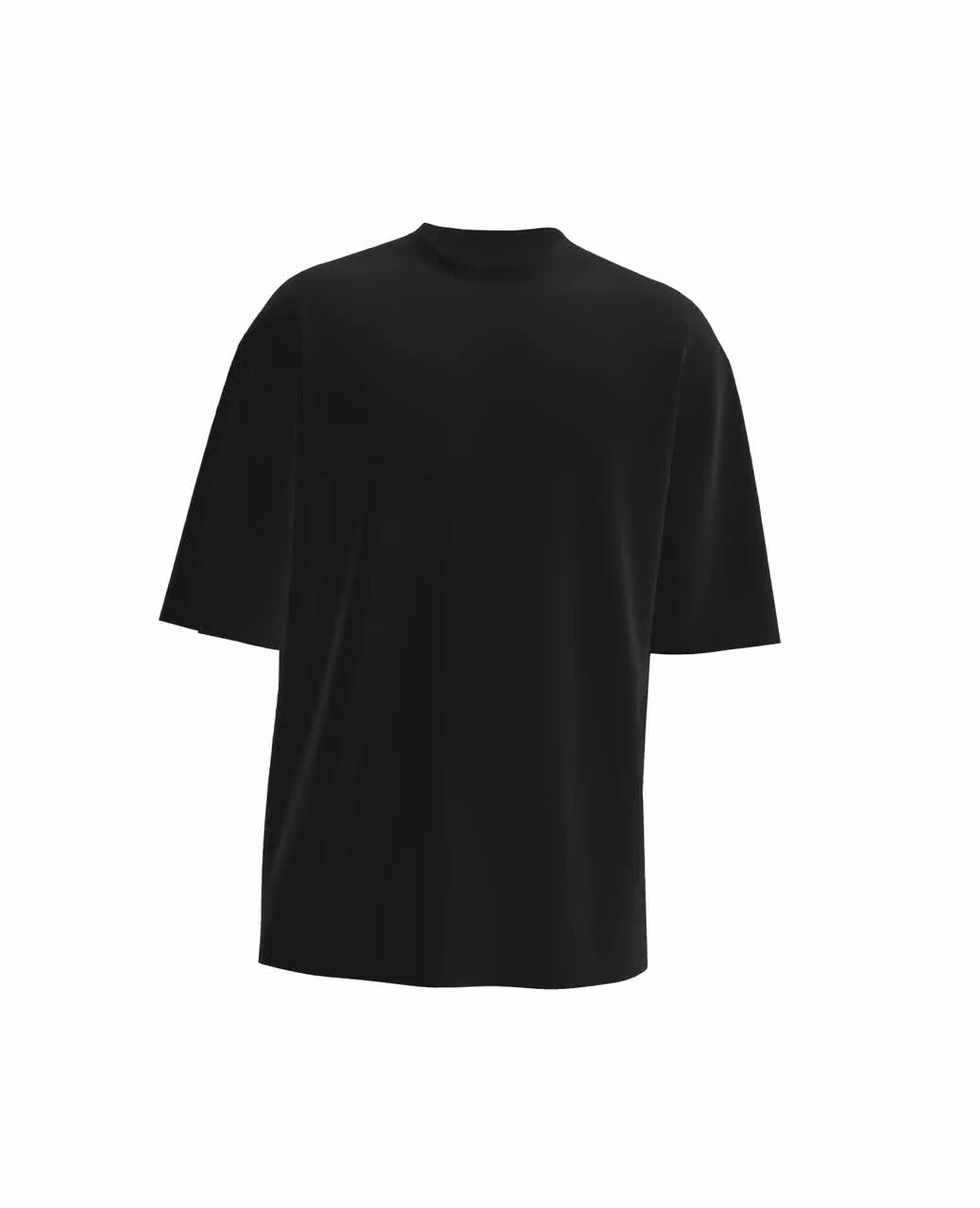 Black Oversized T-shirt 3D Mockup - Etsy