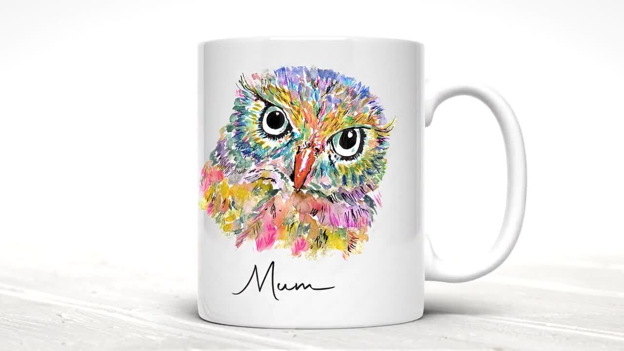 Rainbow cheapest Owl Mugs Set