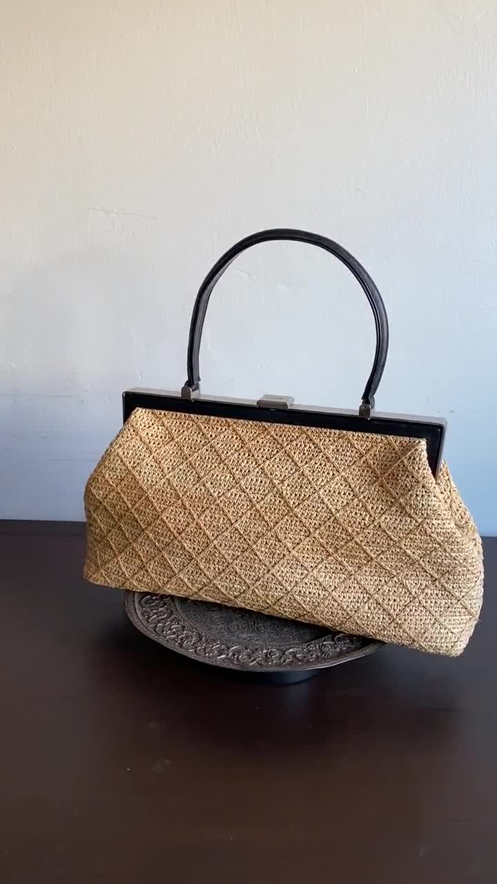 Chanel Straw Handbag - 21 For Sale on 1stDibs