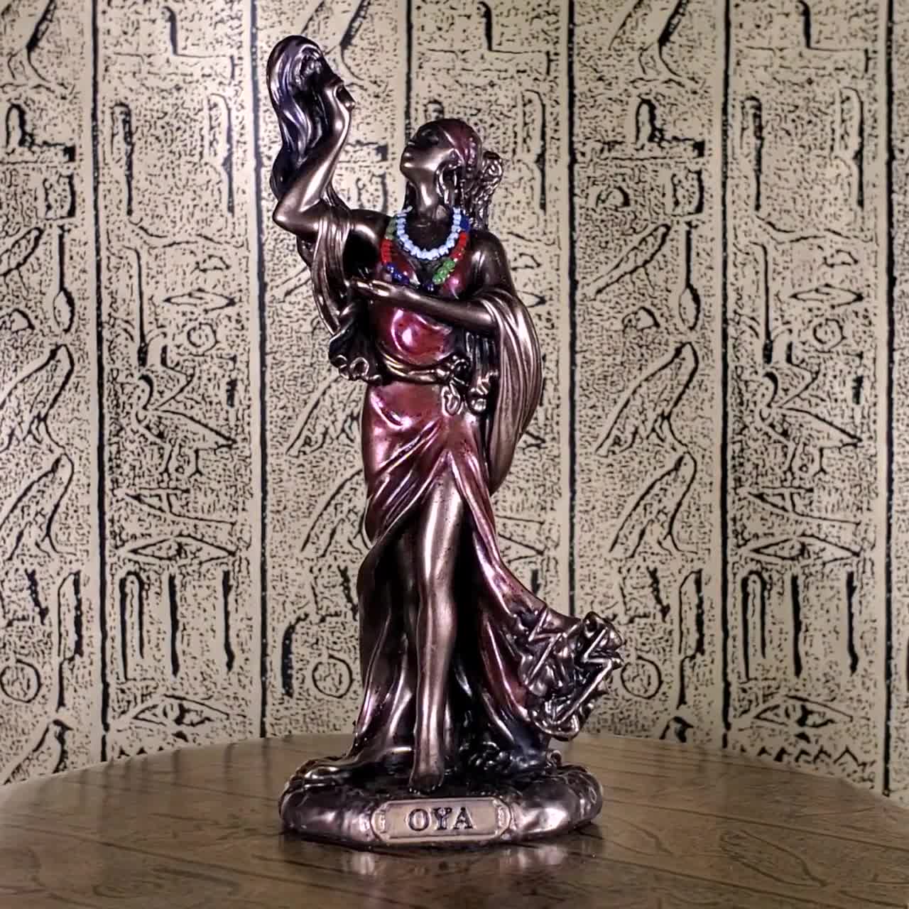 Vintage Oya Mini Statue Small Orisha of Winds Lightning 