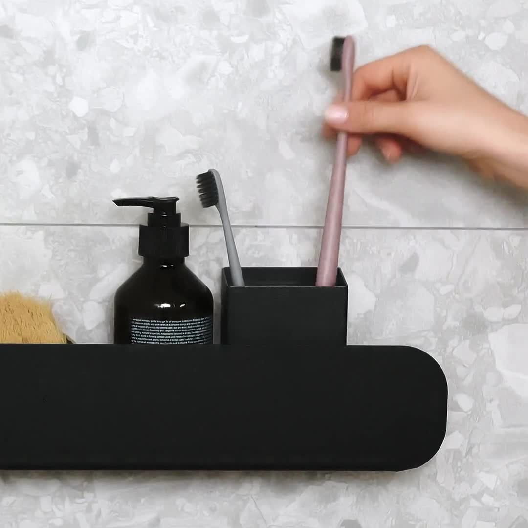 Toallero para mueble de baño Stick 28 cm negro de Bath+