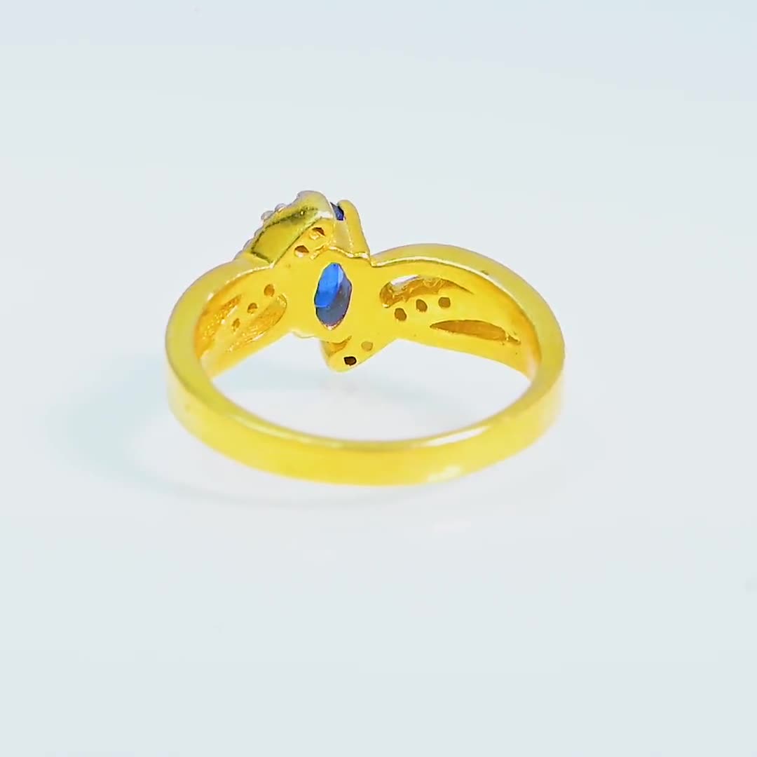 Vintage 14K Yellow Gold Kyanite Diamond Ring - Engagement Ring - Etsy