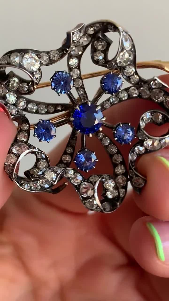 人気特価激安 Antique Victorian 18K Yellow Gold Silver Top Old Mine アクセサリー