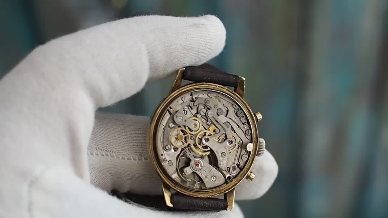 Vintage BWC Swiss Chronograph Watch: 1960s Landeron 248 Mechanical