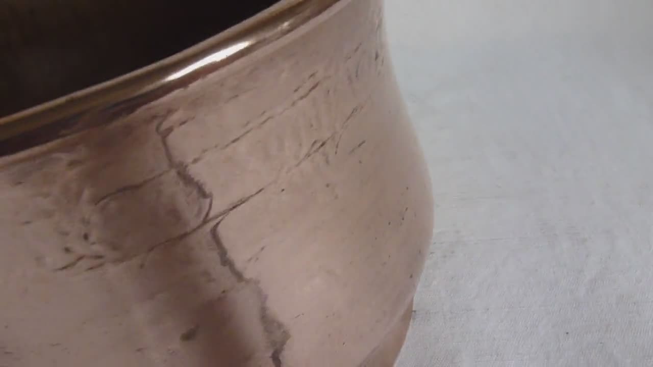 Déco en cuivre - Chaudron avec sa louche - Cache pot Vintage