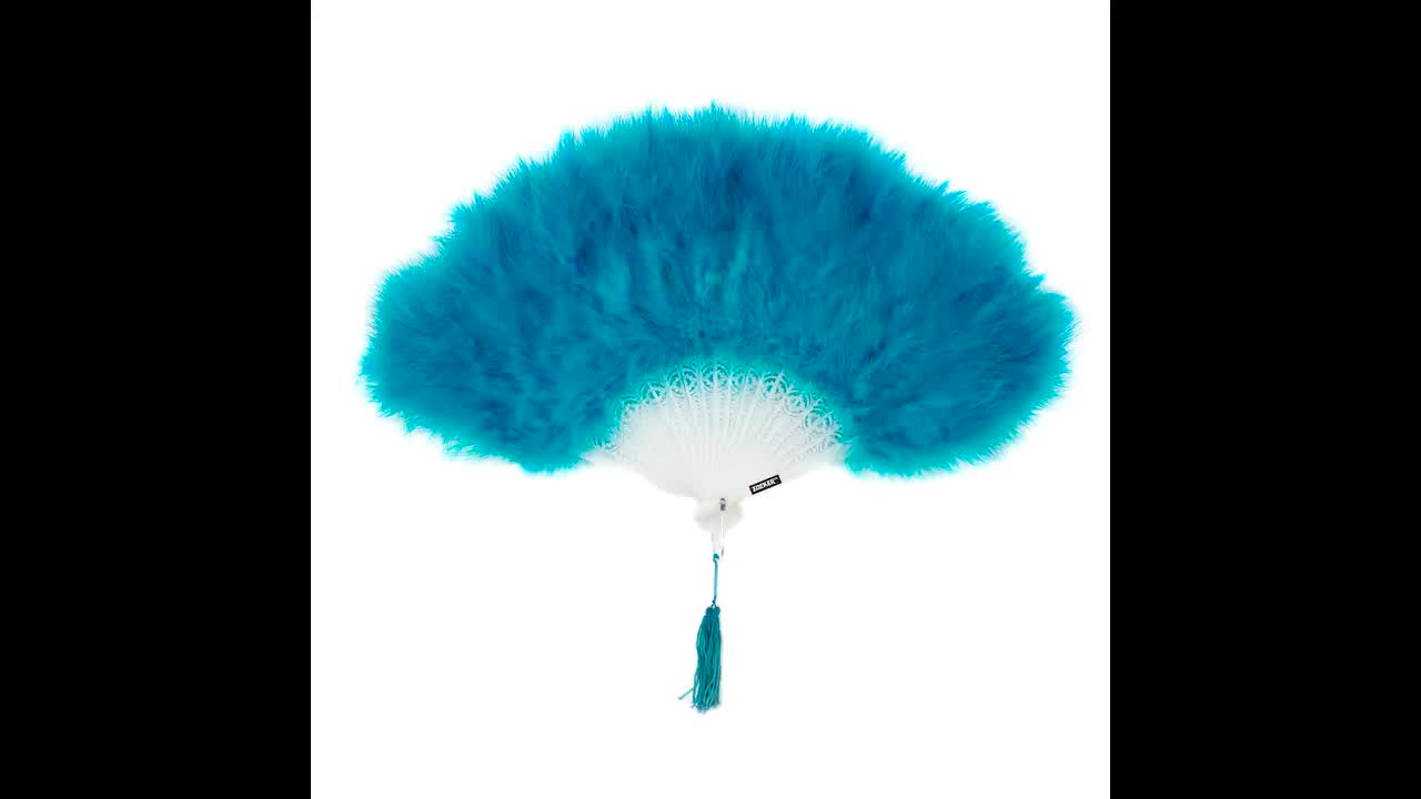 Marabou Feather Fan Multi Color - Pink Orient/Black