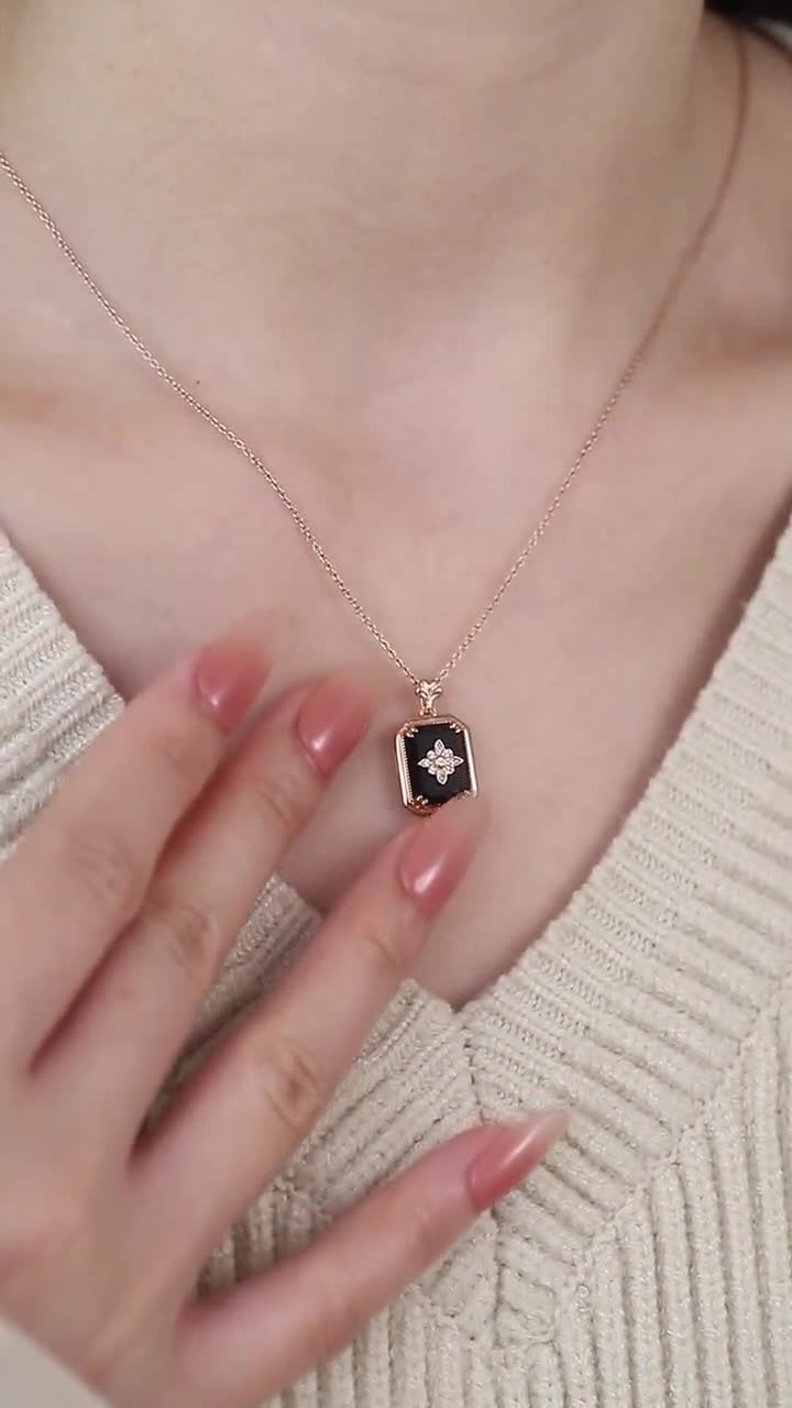 ☆MARS MARK☆ Octagon Black Onyx Pendant M62 MARC 925 Sterling Silver Octagon cut 18x13 mm Black Onyx