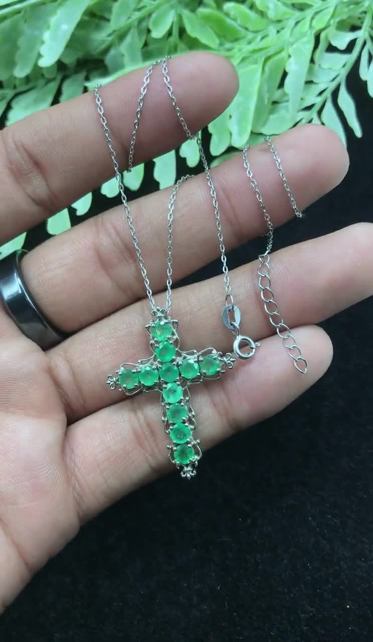 Collana A Croce In Argento 925 Con Ciondolo In Agata Nera - Gioiello Religioso Elegante Per Ragazze E Donne - Catena Inclusa, Ideale Come Regalo Per Comunione, Cresima O Compleanno