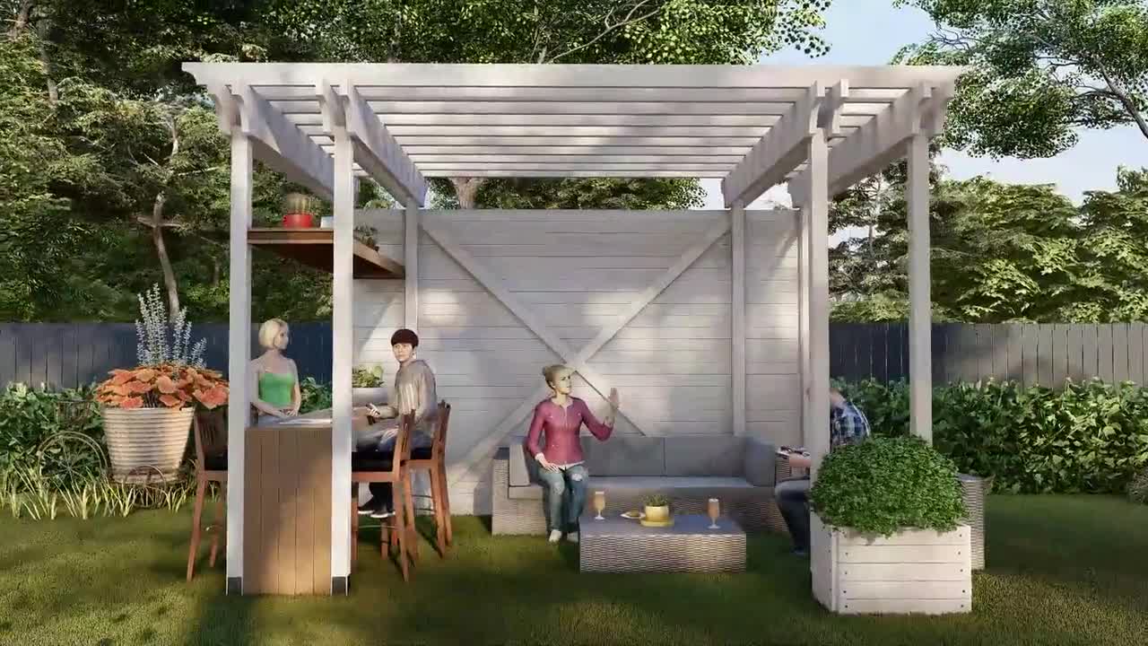 Planos de construcción de pérgolas para jardín: planos de pérgolas para  jardín para hacer uno mismo / Guía paso a paso en PDF, image size:1280x720