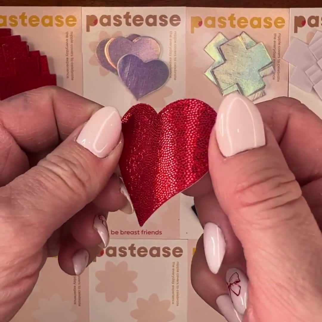 Liquid Red Heart Reusable Nipple Pasties by Pastease