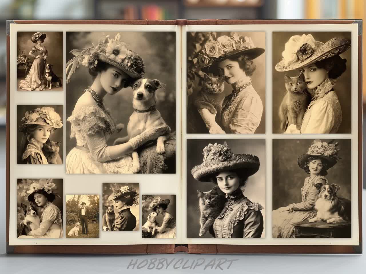 Vintage People with Pets Photos: Black \u0026 White Portraits (Digital Download), image size:1280x960