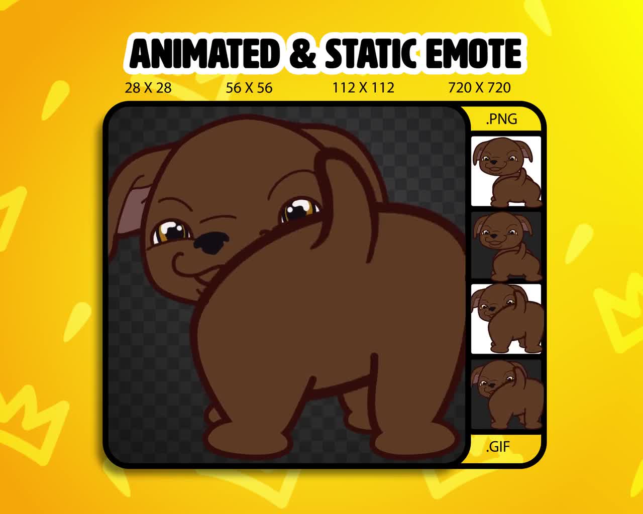 Animated Cute Dancing Pitbull Emote/ Static & Animated Twitch Emote /  Streamtastic / Animated Gif and Png files / Instant Download