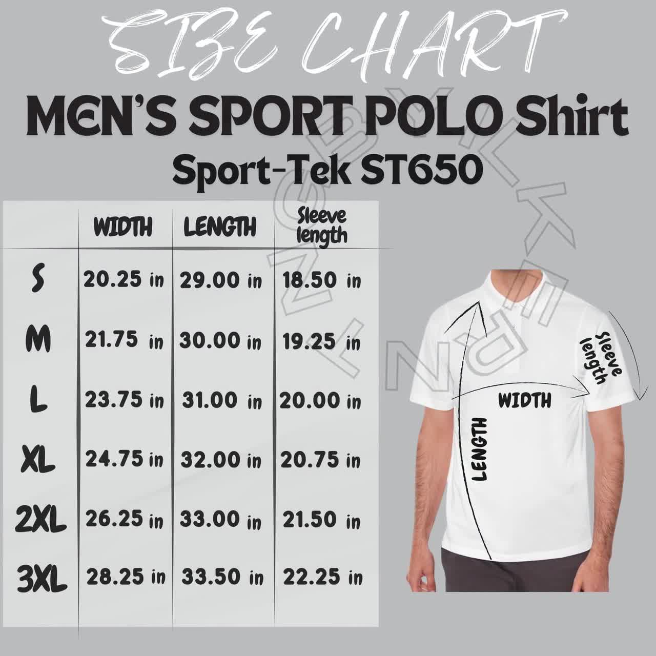 T-shirt Size Chart I Men's Sport Polo Shirt Size Chart Polo T