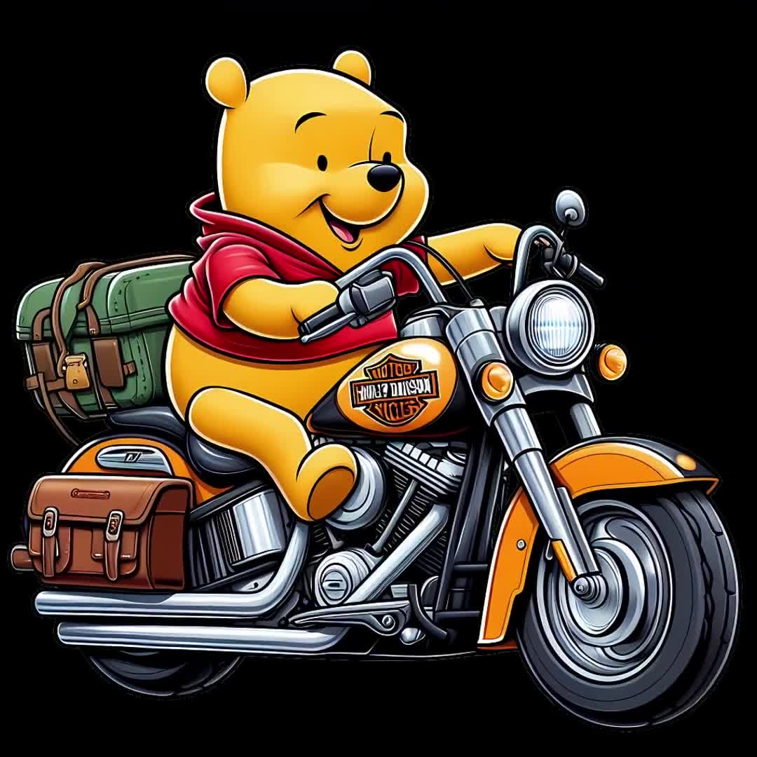 プーさんのバイクデザイン 5 PNG くまのクリップアート 高解像度 PNG
