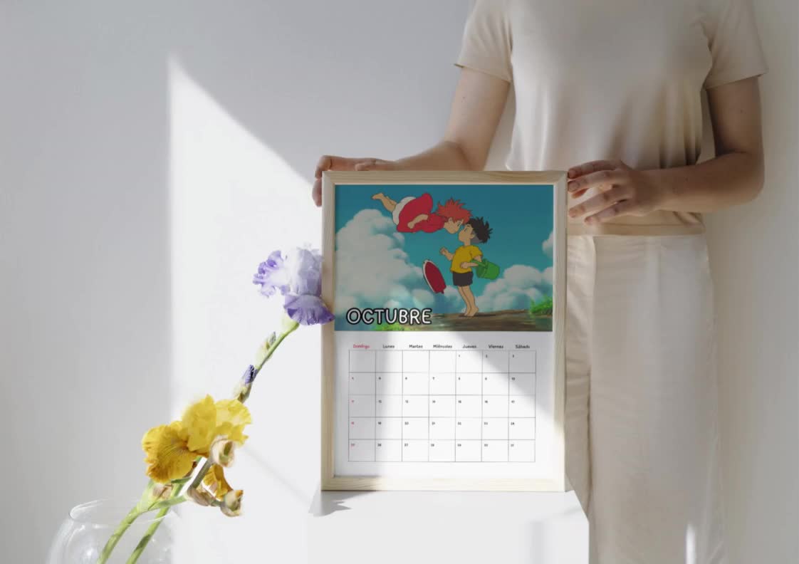 ジブリ アニメ カレンダー 2026 - 調整可能 A3 - A4 キャンバス - 千尋