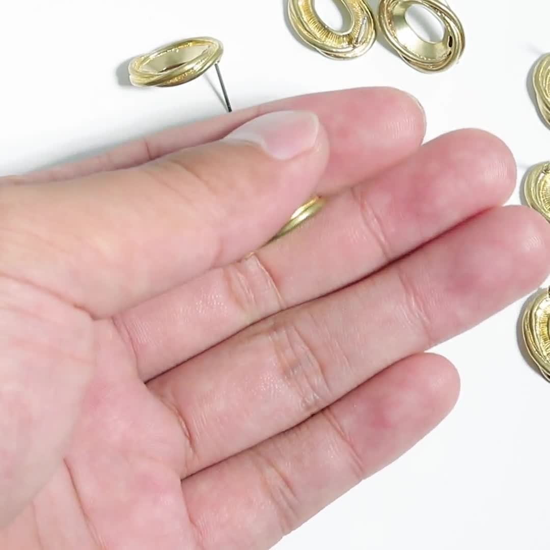 Eliky - Orecchini Piatti Rotondi In Resina E Cristallo, 12 Mm - Foto 4