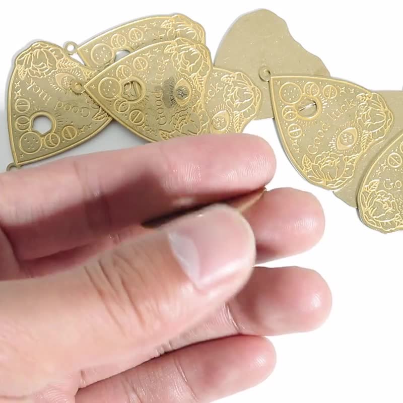 6pcs Heart Plant Good Luck Charms - Raw Brass Flower Eye Star Moon Pendant - Engraved Charm - Jewelry Supplies - 37.61x31.6x0.7mm - PPZ0015 video poster