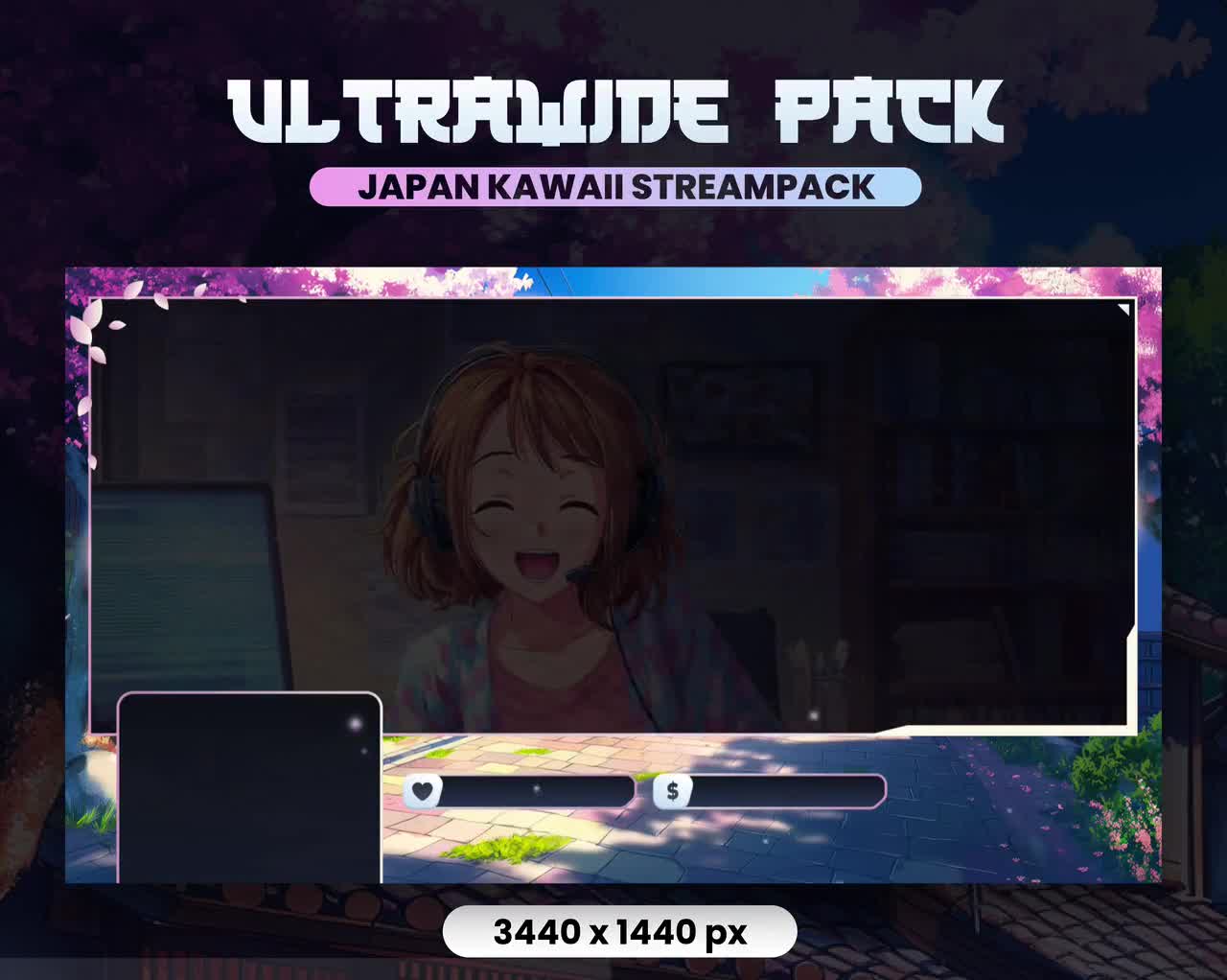 ULTRAWIDE STREAMPACK - Japan Kawaii - 3440x1440px - Cute Village
