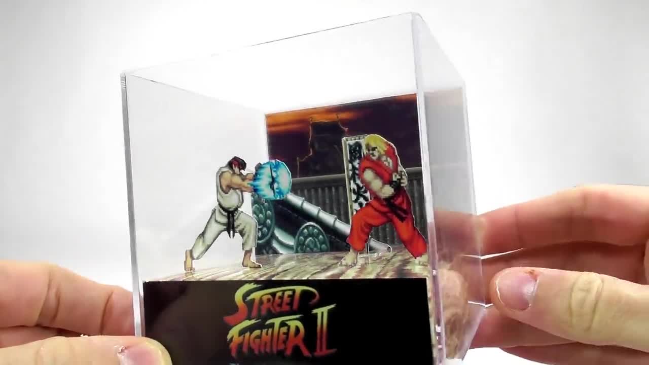 Mini Cubo 3D Ken Vs Vega: Street Fighter 2 - EV - Toyshow Tudo de