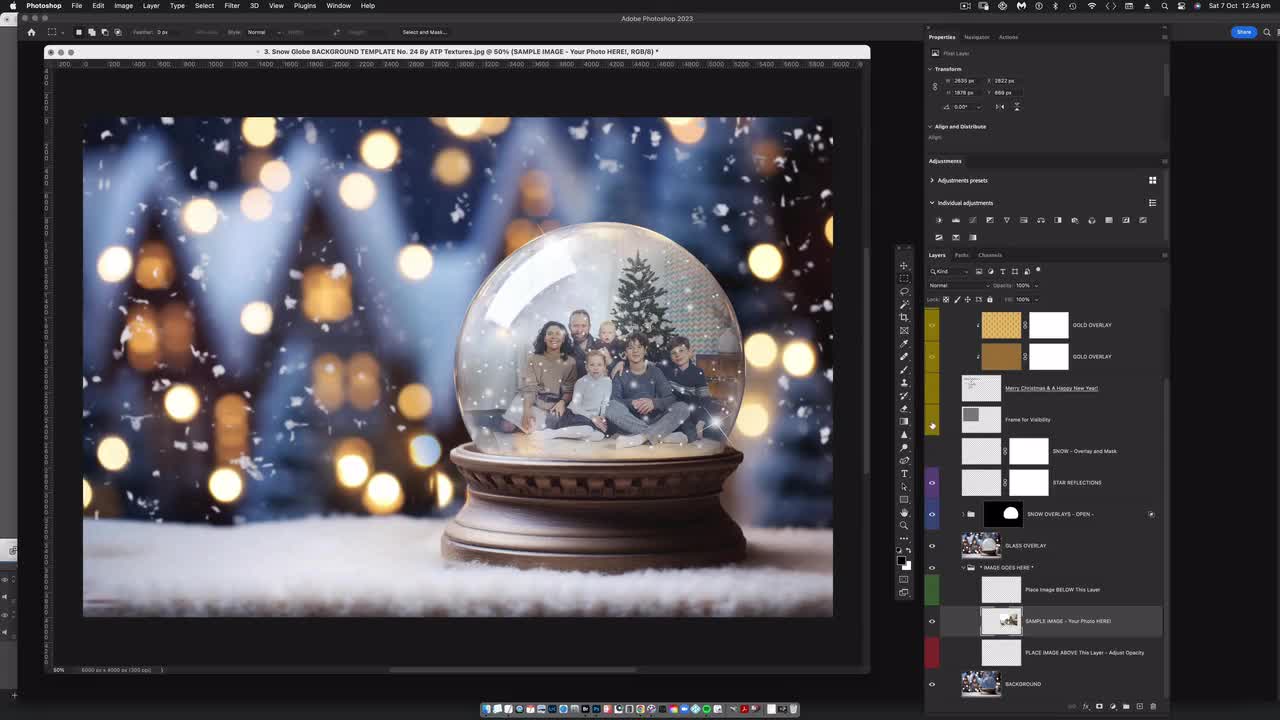 SNOW GLOBE Png Digital Overlays and PSD Template No. 12