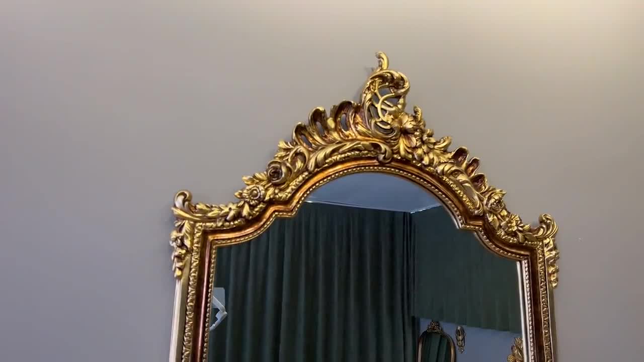 French Gilded Floor to Ceiling Mirror — VINTAGE RECREATIONS LA