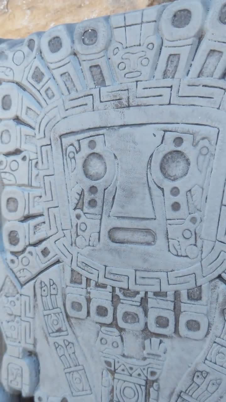 Inca Viracocha Tiwanaku Gateway sun Sculptural wall relief plaque 10