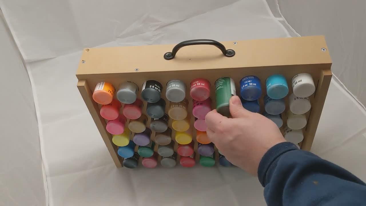 Let's organize my new paints! I got this acrylic paint set and craft paint  organizer from Michael's