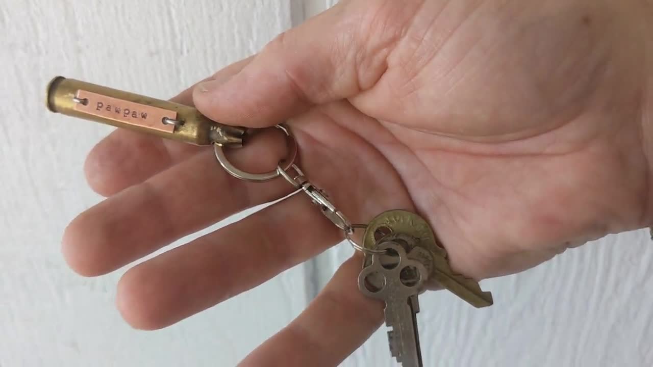 Custom Shell Casing Keychain Brass Bullet Flattened and Hand