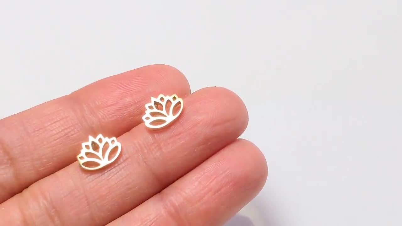 Lotus flower deals stud earrings