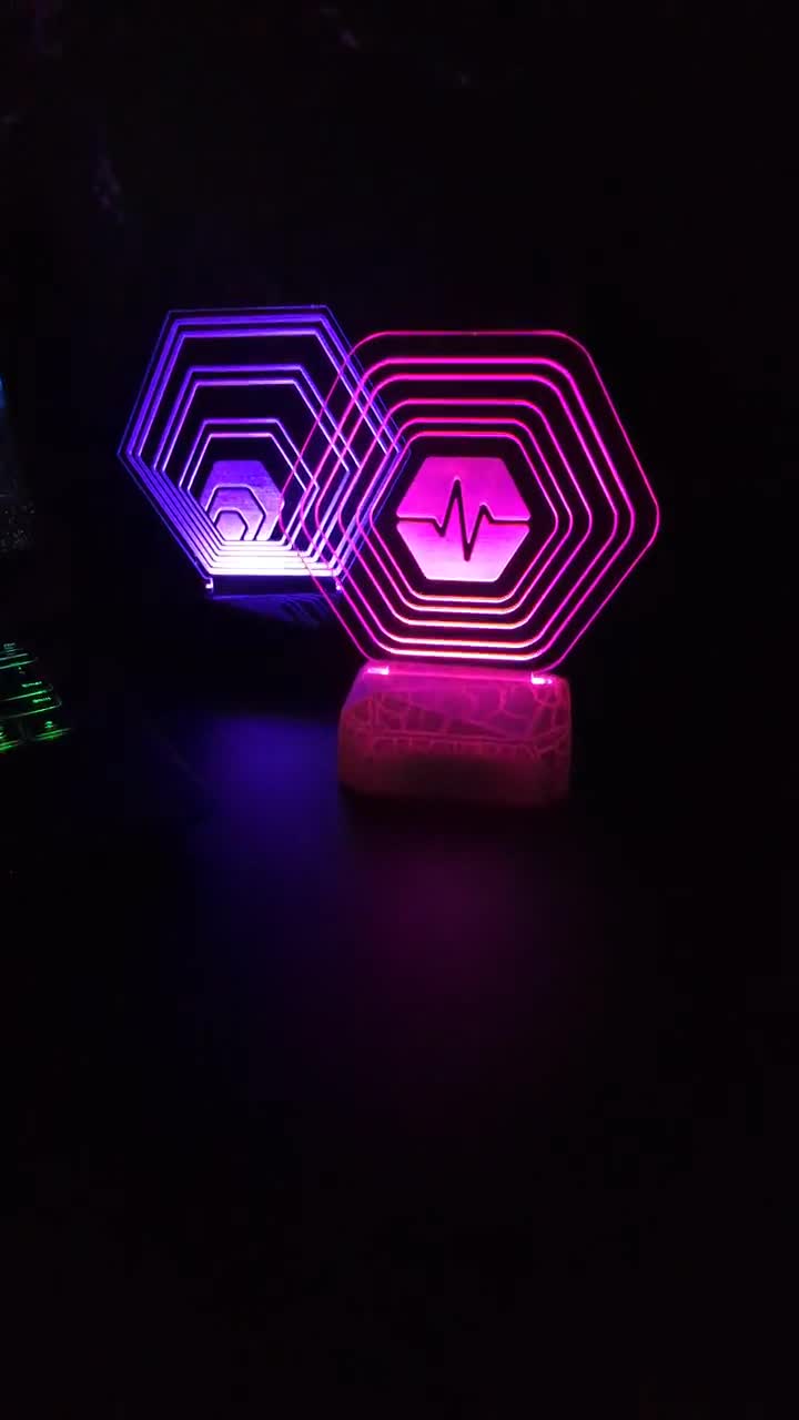 PULSECHAIN Pulse Glowing LED Art Night Desk Lamp crypto bitcoin hex hexican  pulsex investor trading cardano ethereum solana eth hodl moon