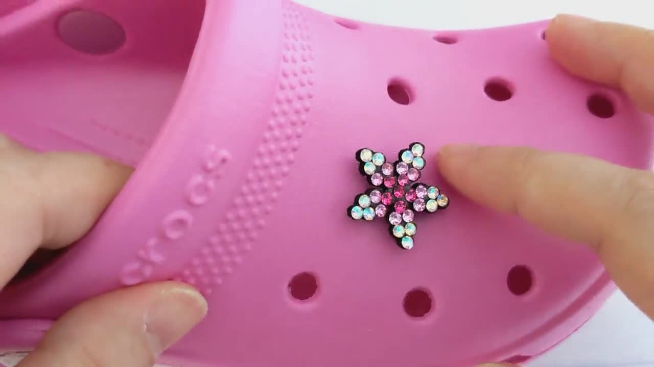 pink bling croc charms on crocs｜TikTok Search