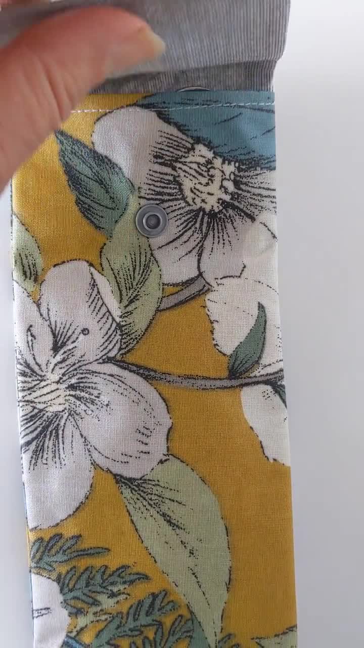 Bolsa para cubiertos y palillos, tela azul pato impermeable con asanoha y  patrones de flores, regalo personalizado hecho a mano en Francia -   México