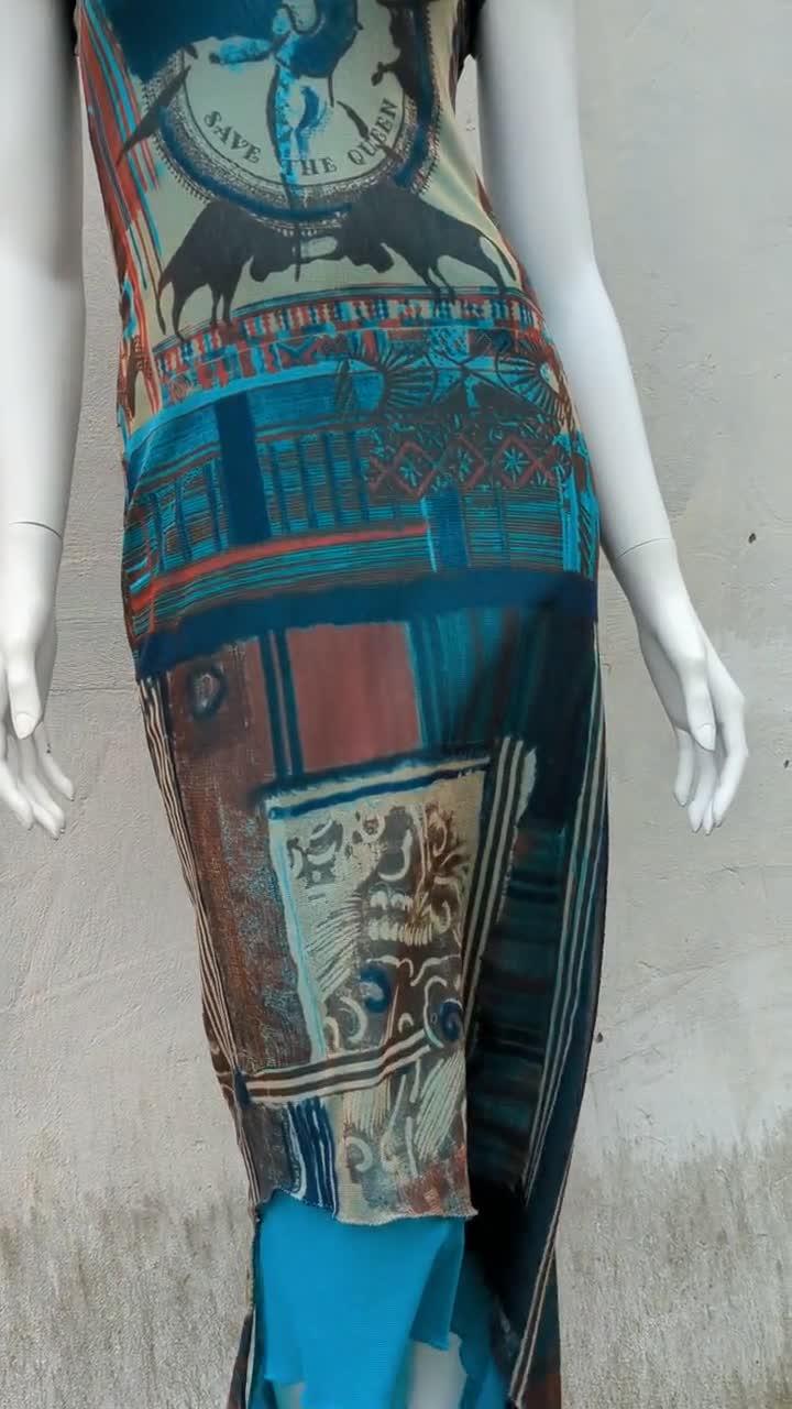 お歳暮ならオンライン Y2k Vintage Maxi Dress. Abstract Mesh QUEEN THE SAVE ワンピース