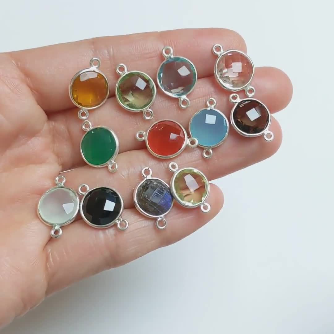 ブレスレットの筒型 10mm Bezel Stone Wrapped Connector Sterling Silver F391S - Etsy